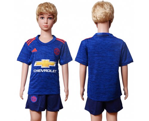 Manchester United Blank Away Kid Soccer Club Jersey - Click Image to Close